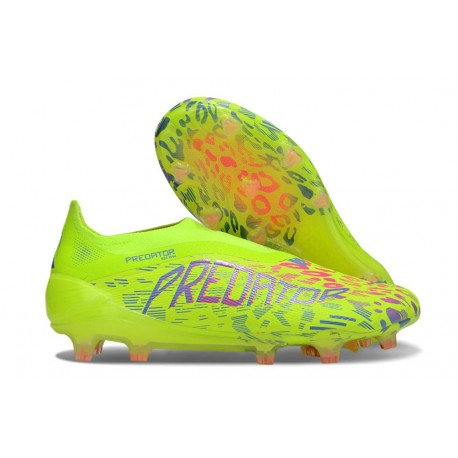 adidas Predator Elite 25 Senza Lacci FG Limone Lucido Rosa Blu Fusion