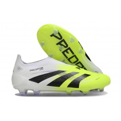 adidas Predator Elite 25 Senza Lacci FG Bianco Nero Limone Lucido