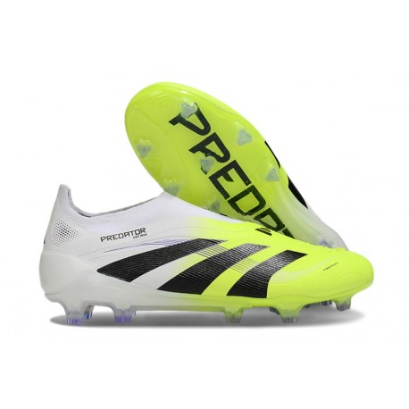 adidas Predator Elite 25 Senza Lacci FG Bianco Nero Limone Lucido