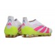 adidas Predator Elite 25 Senza Lacci FG Bianco Rosa Lucido Limone Lucido