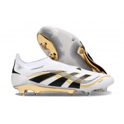 adidas Predator Elite 25 Senza Lacci FG Ftwr Bianco Nero Oro Met