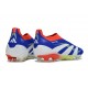 adidas Predator Elite 25 Senza Lacci FG Blu Lucido Ftwr Bianco Rosso Solare
