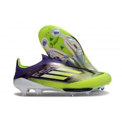 adidas F50+ Senza Lacci FG Viola Rush Ftwr Bianco Limone Lucido