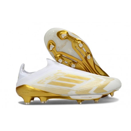 adidas F50+ Senza Lacci FG Bianco Oro Met