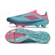 adidas F50+ Senza Lacci FG Messi Flash Acqua Rosa Lucido Ciano Lucido