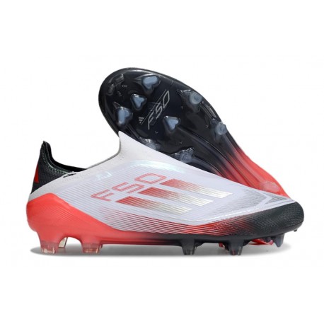 Scarpe adidas F50 Elite Laceless FG Bianco Nero Rosso