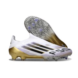 Scarpe adidas F50 Elite Laceless FG Bianco Nero Core Oro Met