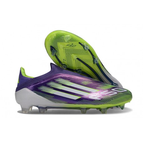 Scarpe adidas F50 Elite Laceless FG Viola Rush Ftwr Bianco Limone Lucido