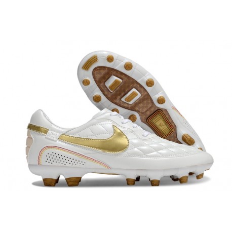 Scarpe Nike Tiempo Legend X Elite R10 FG Bianco Oro