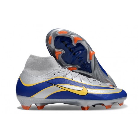Scarpe Nike Mercurial Superfly 10 Elite FG Argento Blu Giallo