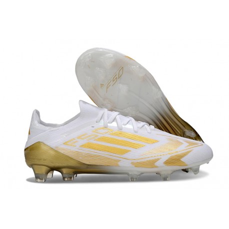 Scarpe da Calcio adidas F50 Elite FG Bianco Oro Met