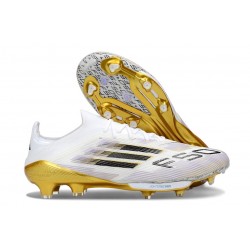 adidas Scarpe da Calcio F50+ FG Bianco Nero Oro Met