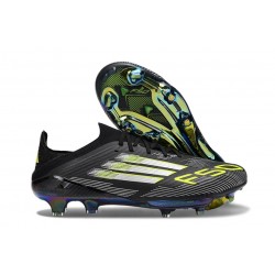 adidas Scarpe da Calcio F50+ FG Nero Core Ferro Metallizzato Limone Lucido