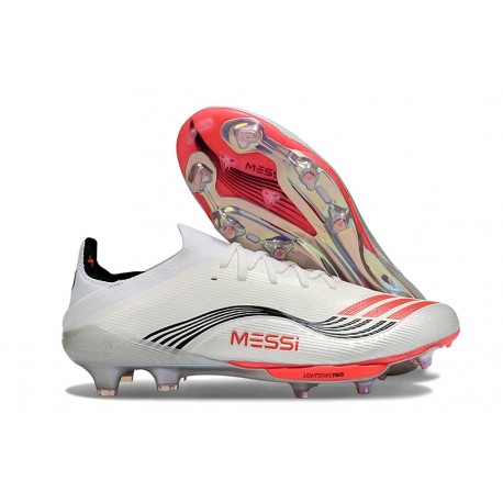 adidas Scarpe F50+ FG MESSI Ftwr Bianco Rosso Lucido Argento Metallico