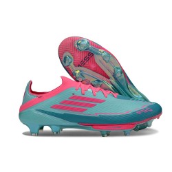 adidas Scarpe da Calcio F50+ FG X Messi Flash Acqua Rosa Lucido Ciano Lucido