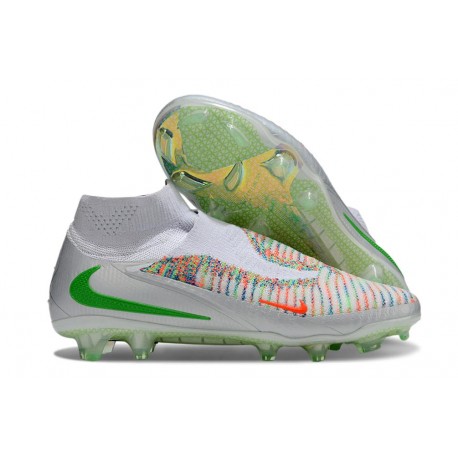 Scarpa Nike Phantom 6 Elite High Cut FG Bianco Verde Arancio