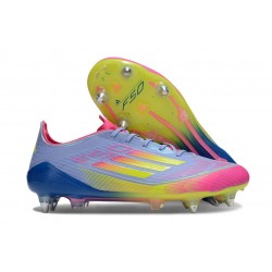 Scarpa Adidas F50 Elite SG Pro Blu Fusion Limone Lucido Rosa Lucido