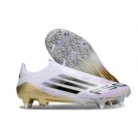 Adidas F50 Elite Laceless SG-Pro Bianco Nero Core Oro Met