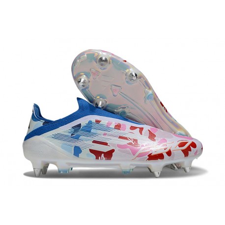 Adidas F50 Elite Laceless SG-Pro Blanco Azul Rojo