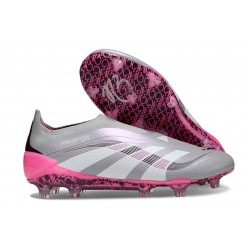 adidas Predator Elite 25 Senza Lacci FG Grigio Bianco Rosa