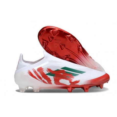 Scarpe adidas F50 Elite Laceless FG Bianco Rosso Verde