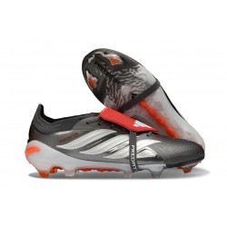 Adidas Predator 26 Elite Tongue FG Ferro Metallizzato Zero Metallico Rosso Lucido