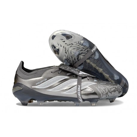 Scarpa Adidas Predator 26 Elite Tongue FG Ferro Metallizzato 