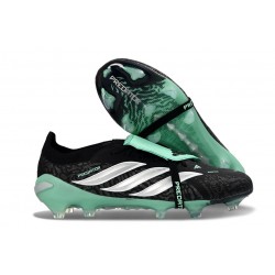Scarpa Adidas Predator 26 Elite Tongue FG Nero Bianco Verde