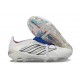 Scarpa Adidas Predator 26 Elite Tongue FG Bianco Argento Blu