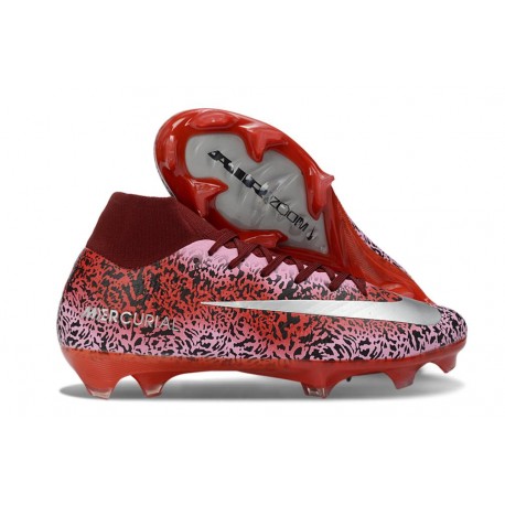 Scarpe da Calcio Nike Mercurial Superfly 10 Elite FG Safari Rosso Argento