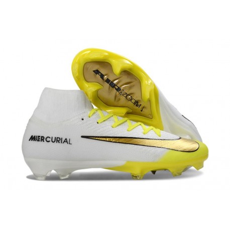 Scarpe da Calcio Nike Mercurial Superfly 10 Elite FG Bianco Oro Giallo