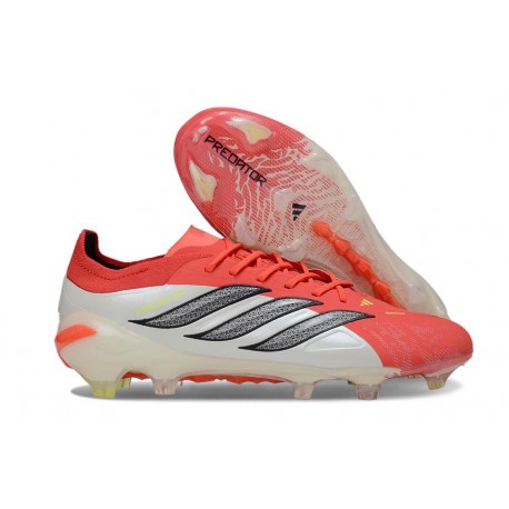 Adidas Predator 26 Elite L FG Rosso Lucido Nero Core Ftwr Bianco