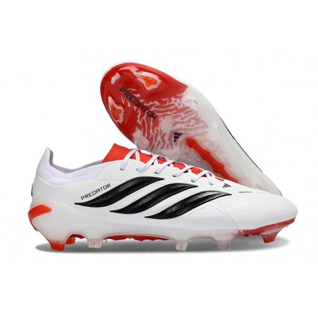 Adidas Predator 26 Elite L FG Bianco Nero Rosso