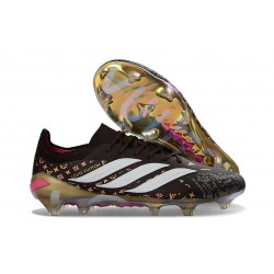 Scarpa da Calcio Adidas Predator Elite L FG Nero Bianco Oro
