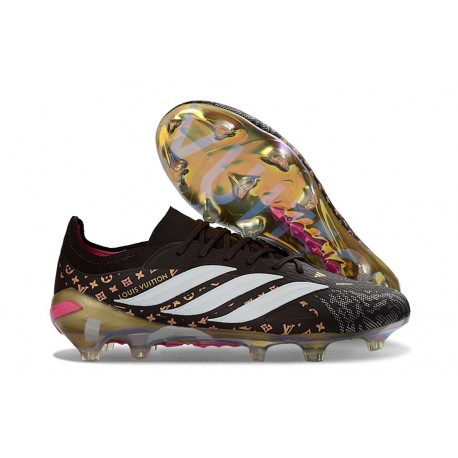 Scarpa da Calcio Adidas Predator Elite L FG Nero Bianco Oro