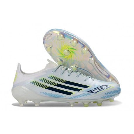 Adidas F50 Elite FG Nuovo Scarpa Bianco Blu Nero