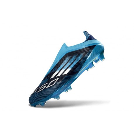 Scarpa adidas F50 + Laceless Elite FG Nero Blu