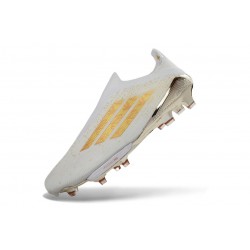 Scarpa adidas F50 + Laceless Elite FG Bianco Oro