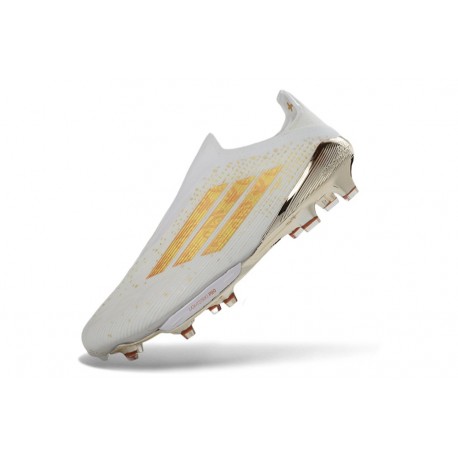 Scarpa adidas F50 + Laceless Elite FG Bianco Oro