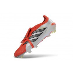 Adidas Predator 26 Elite Tongue FG Rosso Lucido Nero Core Ftwr Bianco