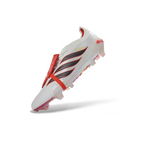 Scarpa Adidas Predator 26 Elite Tongue FG Bianco Rosso Nero