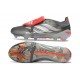 Scarpa Adidas Predator 26 Elite Tongue FG Ferro Metallizzato Zero Metallico Rosso Lucido