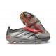Scarpa Adidas Predator 26 Elite Tongue FG Ferro Metallizzato Zero Metallico Rosso Lucido