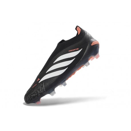 Adidas Scarpe Predator Elite Laceless FG Nero Bianco