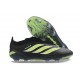Adidas Scarpe Predator Elite Laceless FG Nero Verde Lime