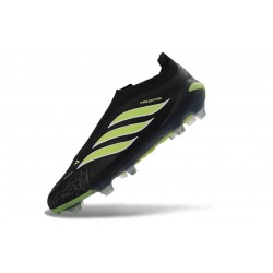 Adidas Scarpe Predator Elite Laceless FG Nero Verde Lime