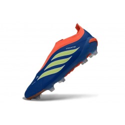 Adidas Scarpe Predator Elite Laceless FG Blu Arancione Verde Lime