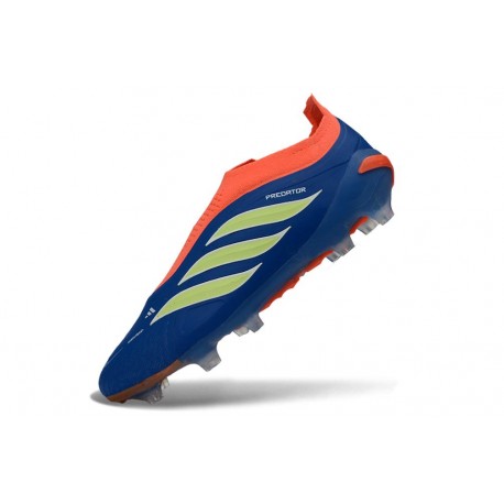Adidas Scarpe Predator Elite Laceless FG Blu Arancione Verde Lime