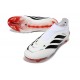 Adidas Scarpe Predator Elite Laceless FG Bianco Rosso Nero