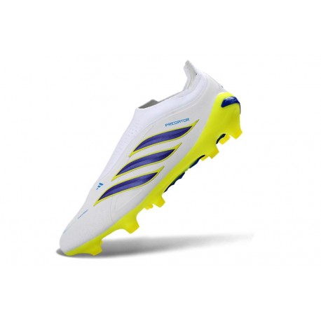 Adidas Scarpe Predator Elite Laceless FG Bianco Giallo Blu